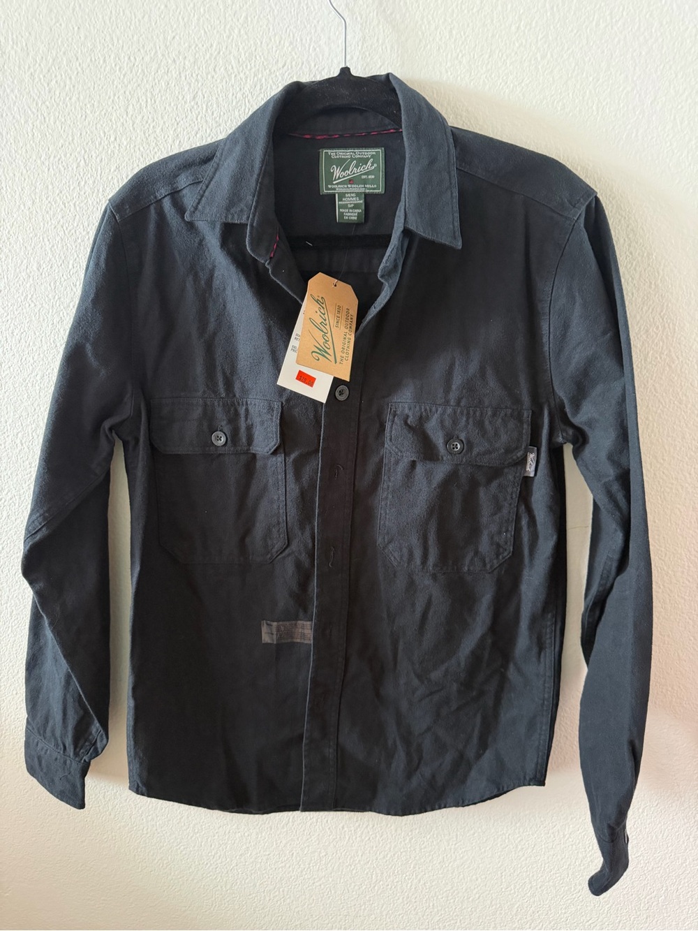 Woolrich Men’s Dark Navy Utility Safari Shirt S New With Tags